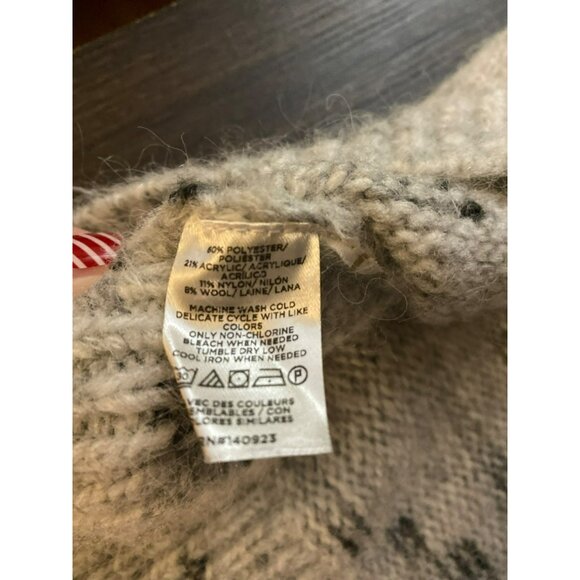 Loft Long Sleeve Wool Blend Patterned Fuzzy Sweater Size L - Picture 5 of 6